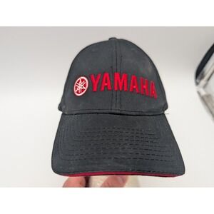 Yamaha Motorsports Baseball Cap Black Red Embroidered Logo Adjustable Hat Cotton